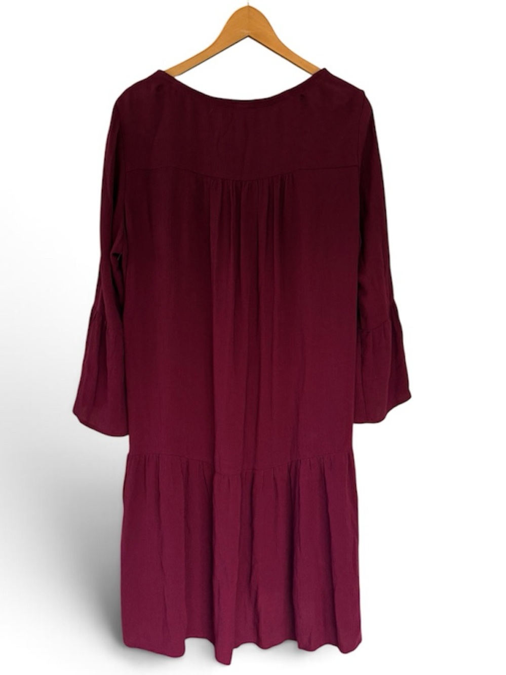 Knox Rose Burgundy Embroidered Peasant Dress XL boho festival comfortable - Picture 2 of 6